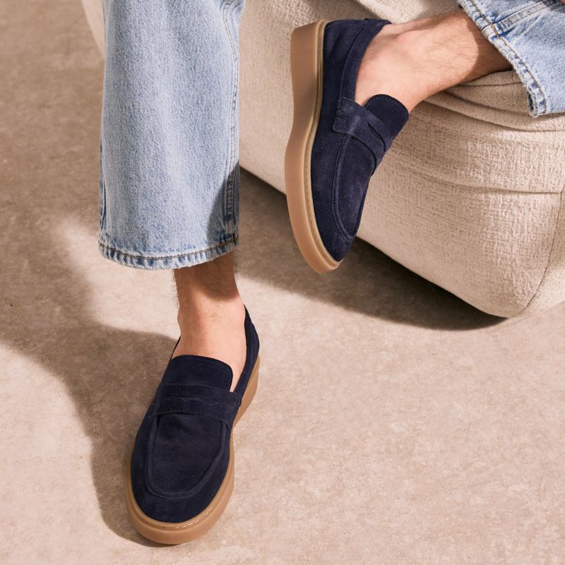 LOAFLY MOC M - SUEDE - BLEU MARINE